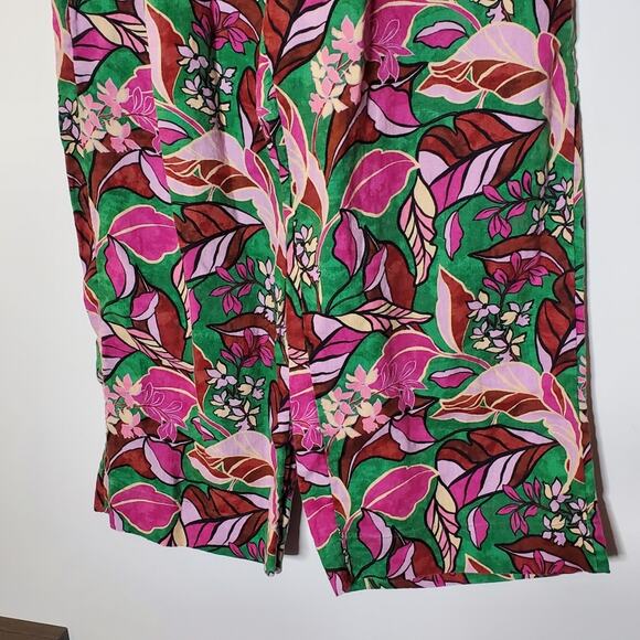 Cynthia Rowley 100% Linen Bright Colorful wide leg Pull on casual pants Size med - Picture 10 of 11
